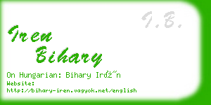 iren bihary business card